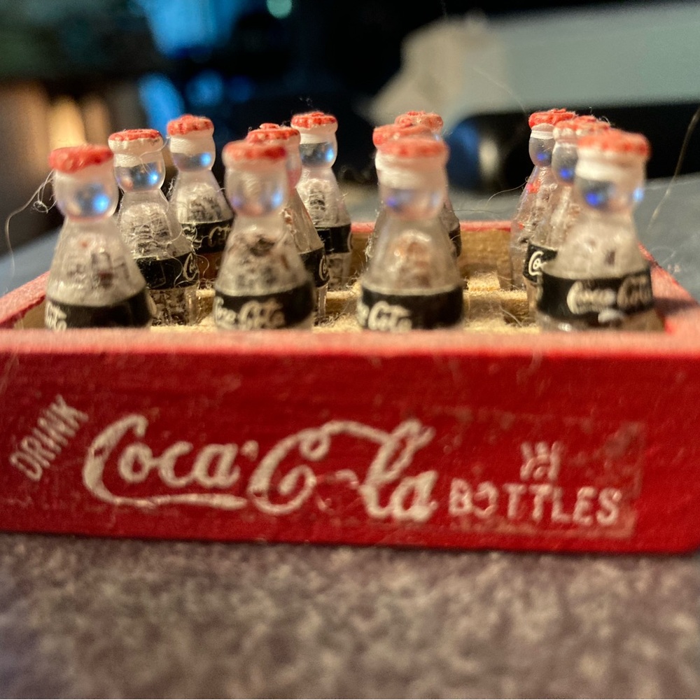 Mini Coke Wooden crate with 12 bottles of Coke